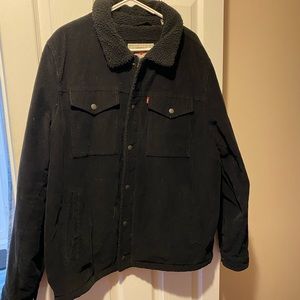 Levi Strauss Black Jacket. Denim outside. Size Xl Color Black